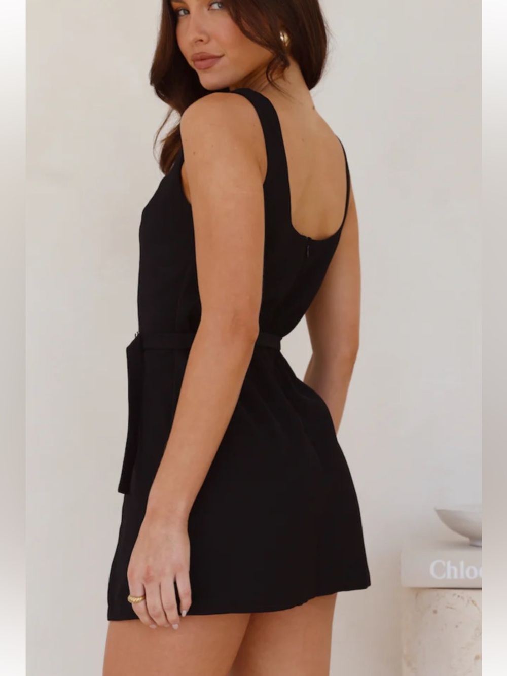 Hello Molly Beauty Editor Wrap Front Romper - Picture 2 of 6